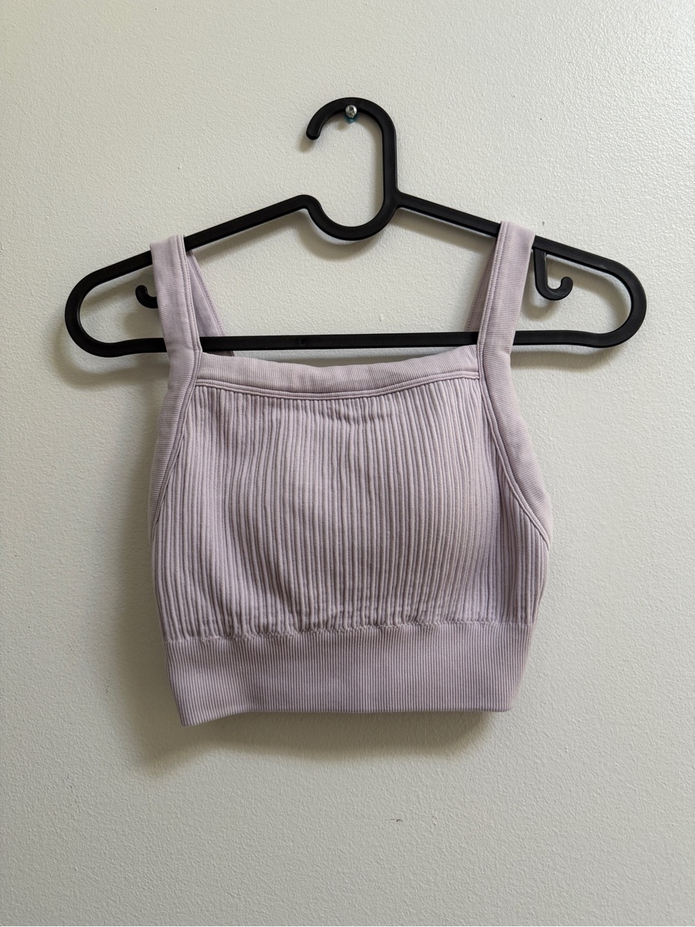 Aerie Ribbed Cropped Sports Bra in Lavender